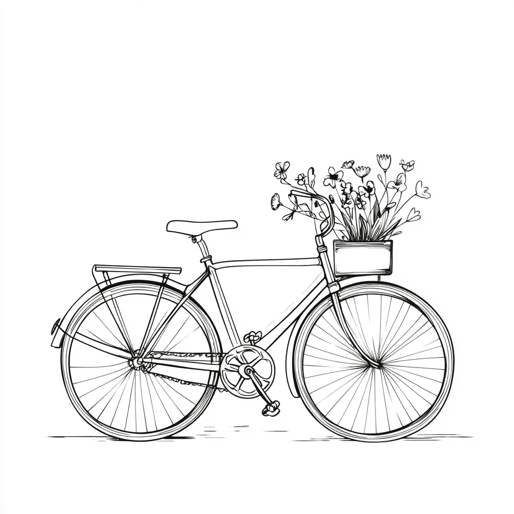 Vorlage: Fahrrad mit Blumen