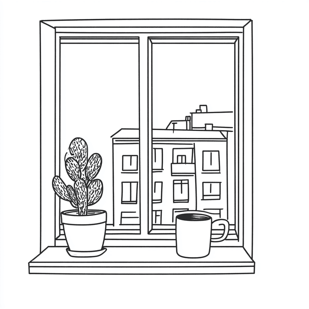 Vorlage: Blick aus dem Fenster