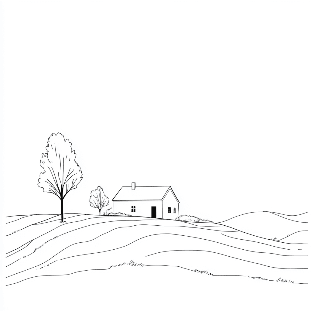 Vorlage: Landschaft mit Haus