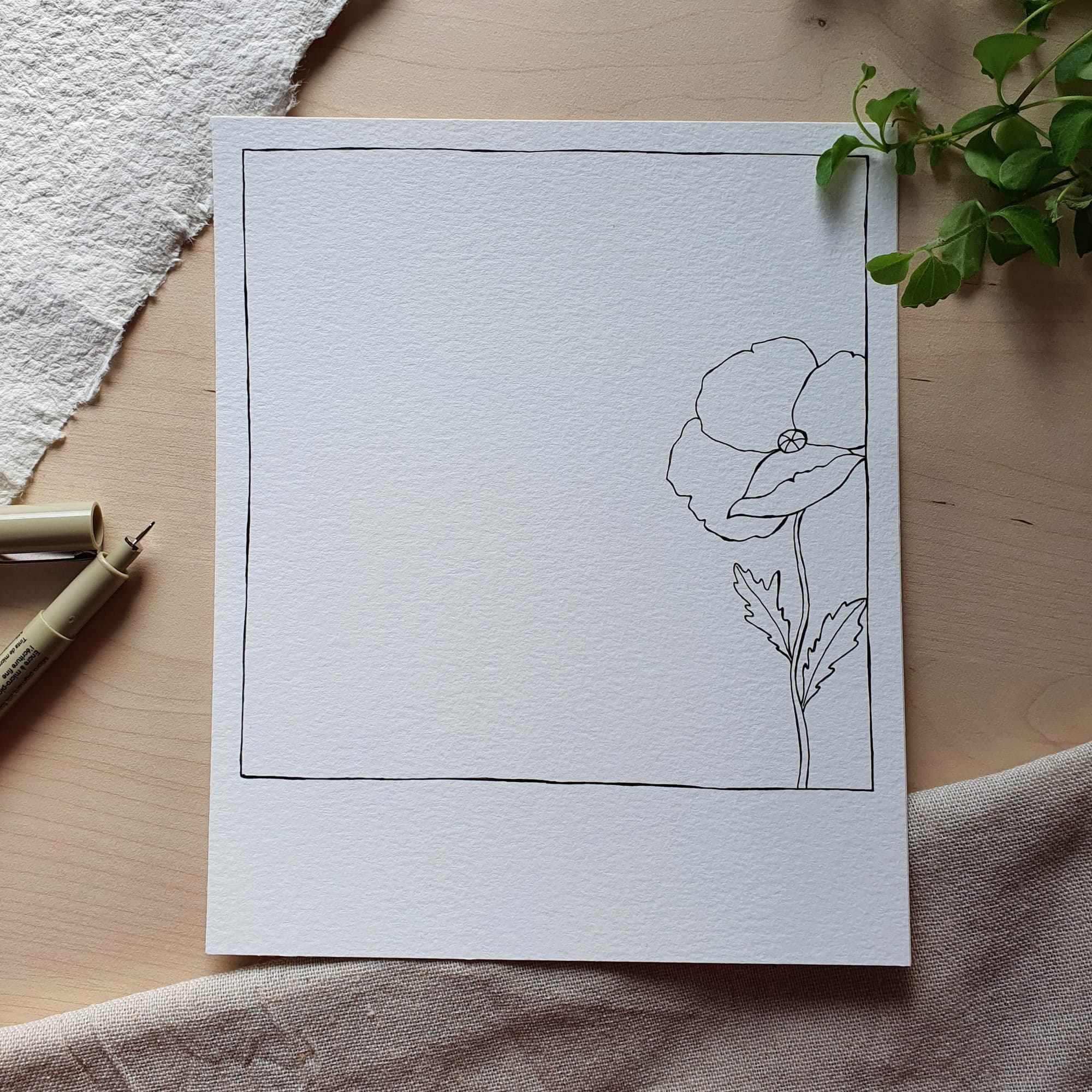 Papier und Rahmen