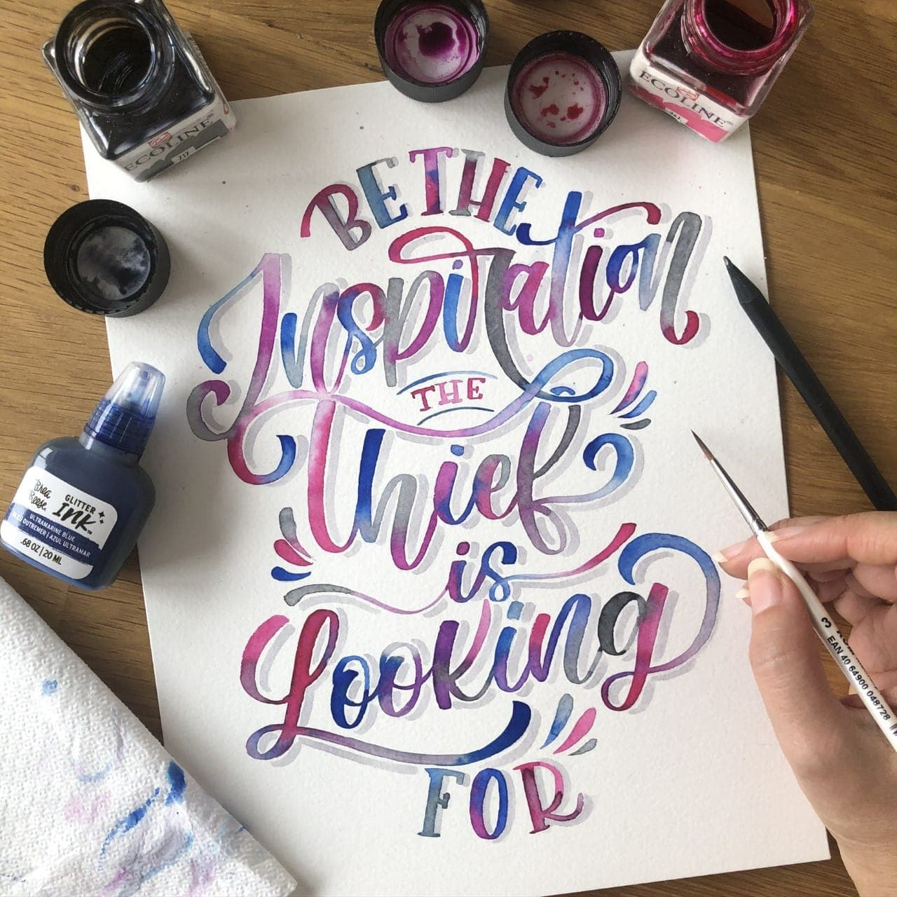 Aquarell-Lettering von Elisa