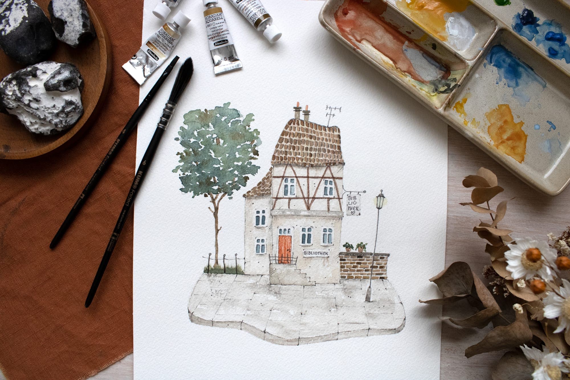 Urban-Watercolor-Illustration von Isabella