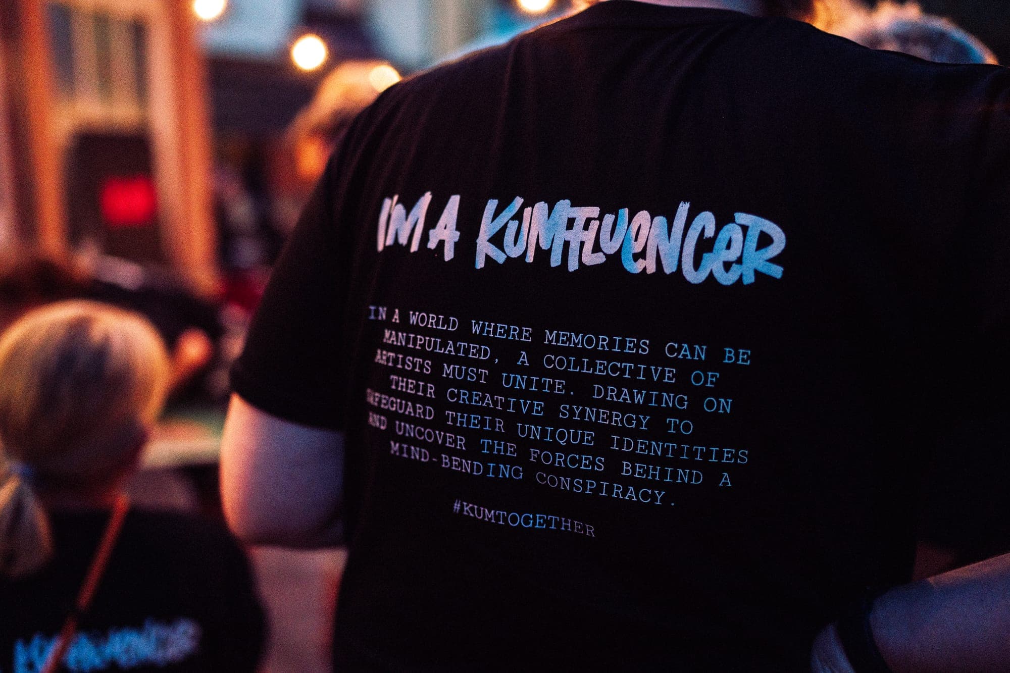 Back of a shirt reading I'm a Kumfluencer