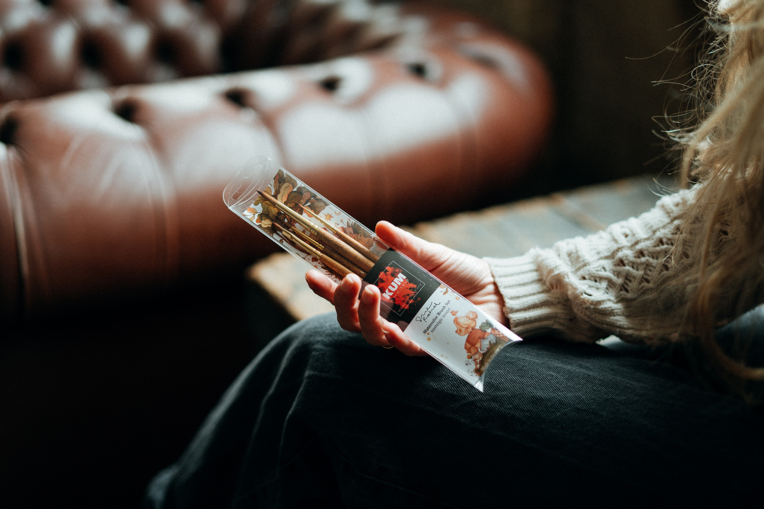 KUM x Sue Rahel Brush Set for Watercolor and Gouache Painting with Brush Fibers Made of Synthetic KUM Memory Point Fibers